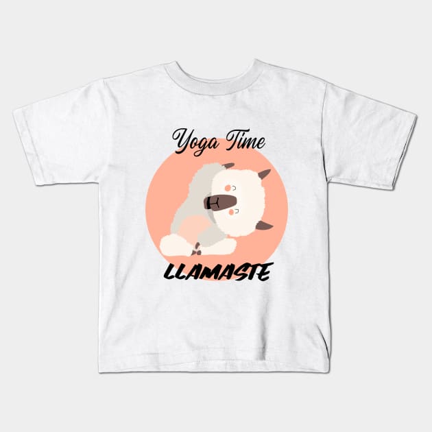 Llama / Yoga Llama / Yoga Time / Llamaste / Funny Llama Doing Yoga / Cute Llama / Cute Yoga Design Kids T-Shirt by Redboy